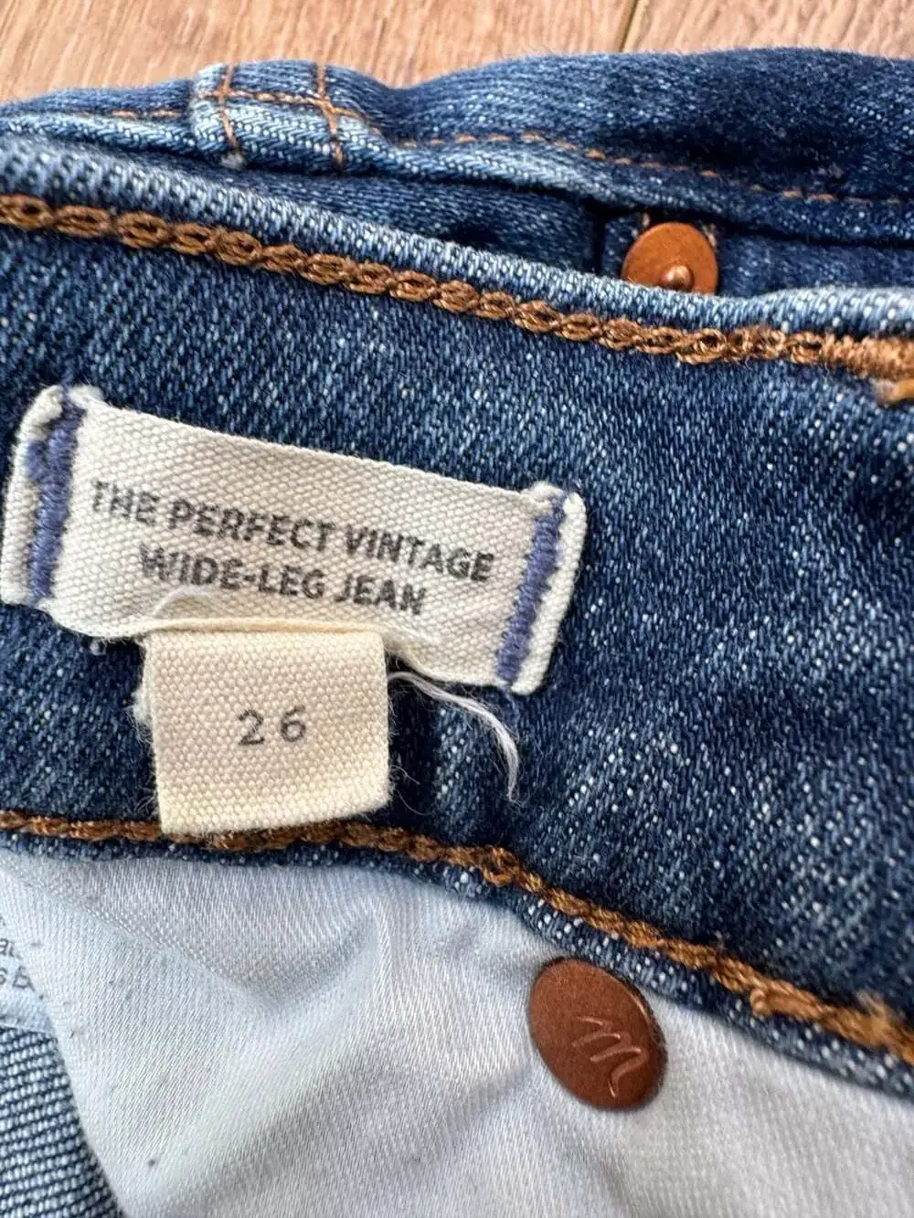 Madewell Perfect Vintage Wide-Leg Jeans Women’s 26 High Rise Dark Wash